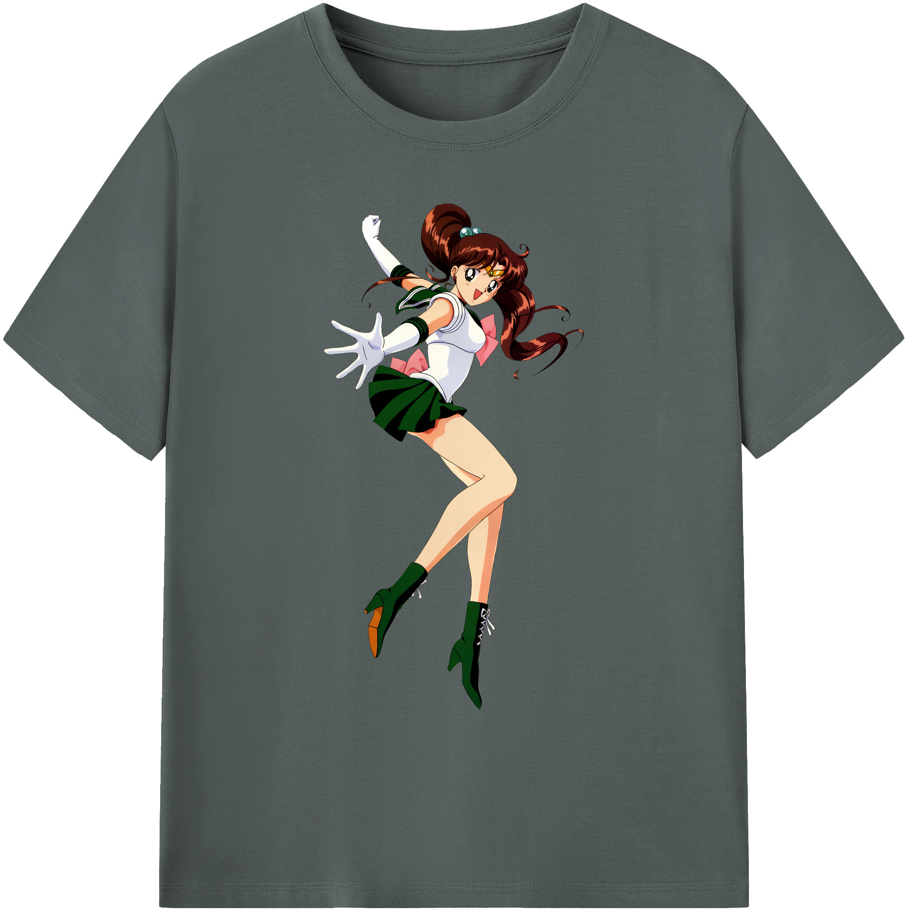 （画像用） 美少女戦士セーラームーン 木野 まこと きの まこと Sailor Moon Kino Makoto （セーラージュピター；Sailor Jupiter） 綿100％ メンズ半袖Tシャツ｜肌触りやわらか＆通気性
